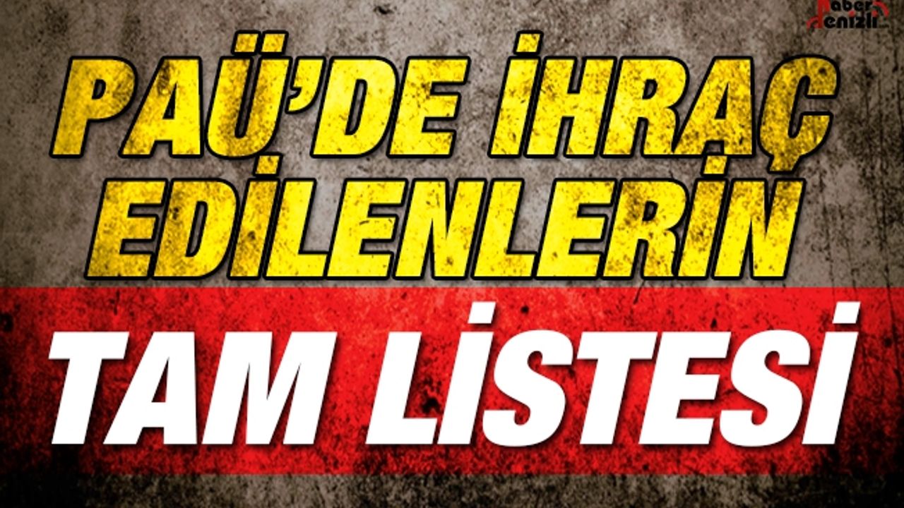 PAÜ'de İhraç Edilenlerin Tam Listesi