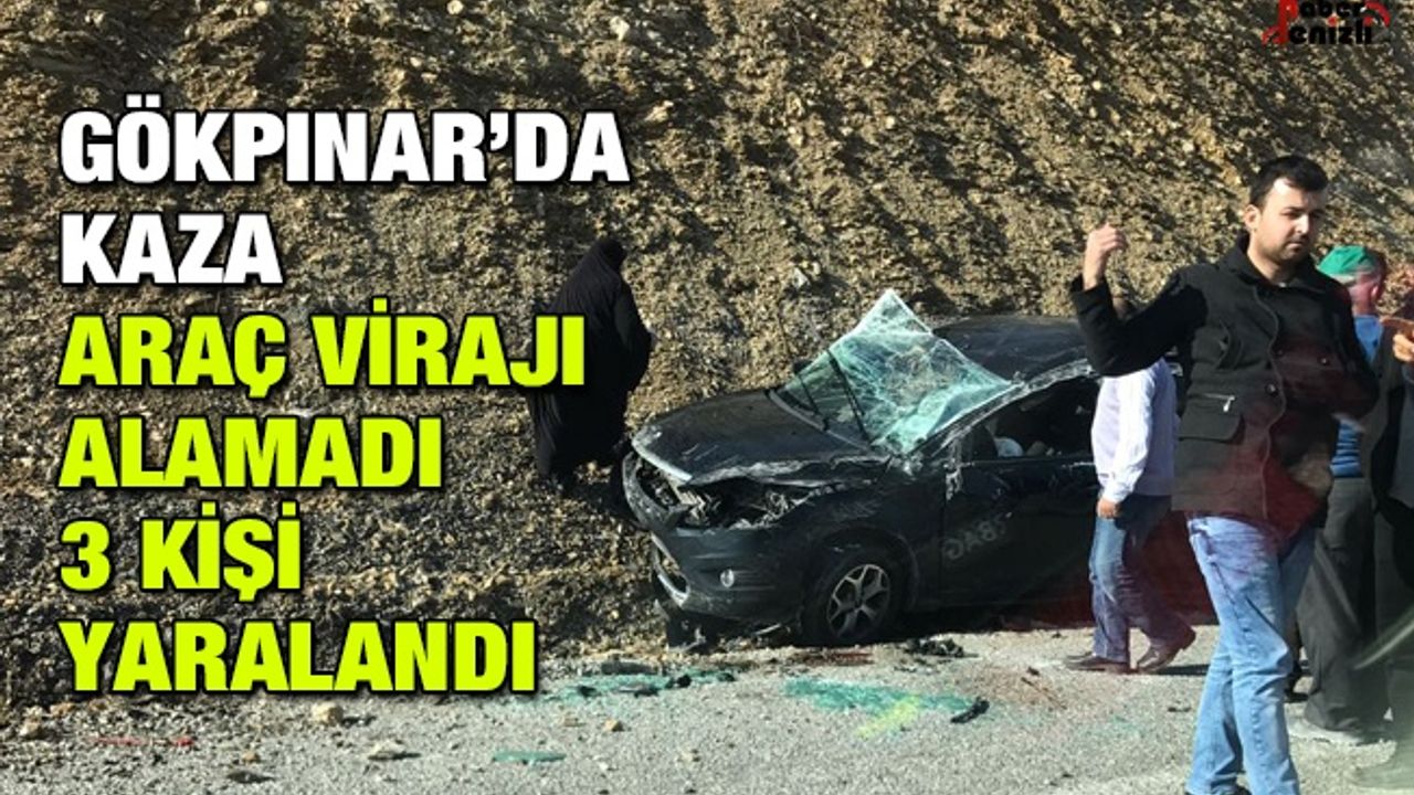 Denizli'de Virajı Alamayan Araç Kaza Yaptı