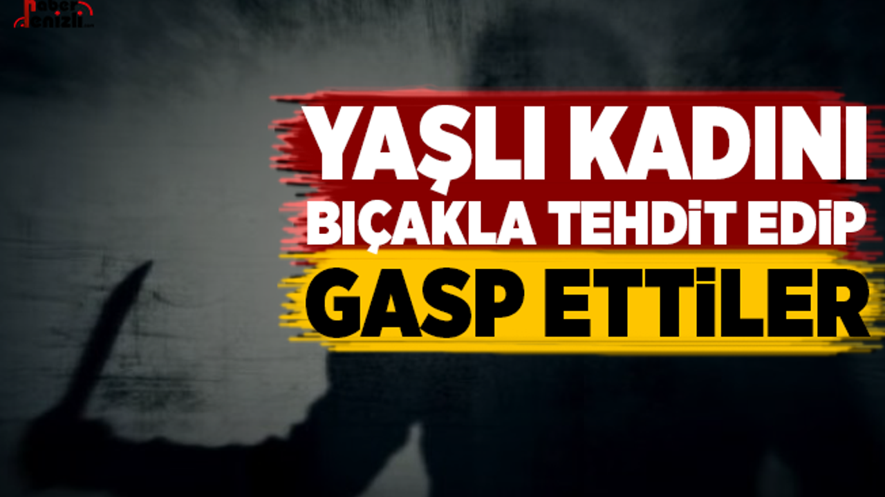 Yaşlı kadını bıçakla tehdit edip gasp ettiler