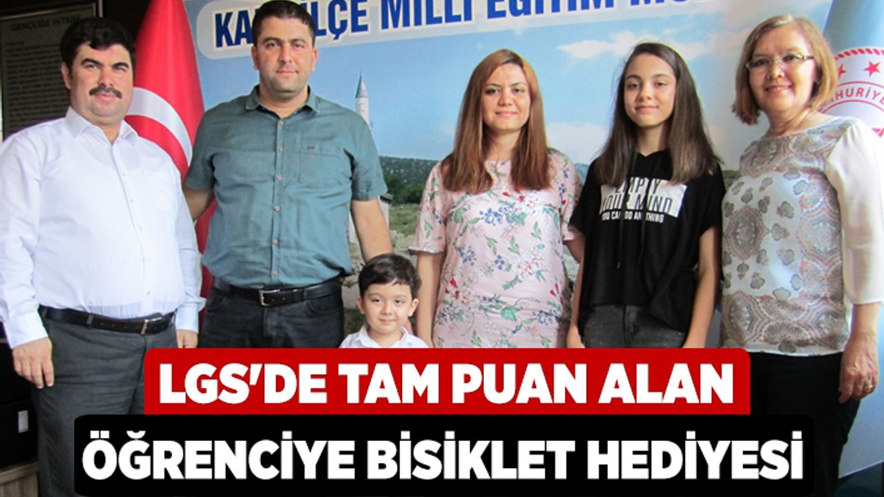 LGS'de Tam Puan Alan Öğrenciye Bisiklet Hediyesi