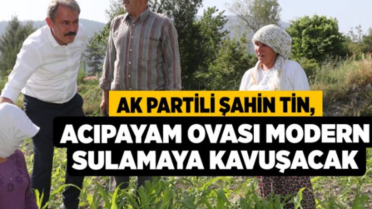 AK Partili Şahin Tin, Acıpayam Ovası Modern Sulamaya Kavuşacak