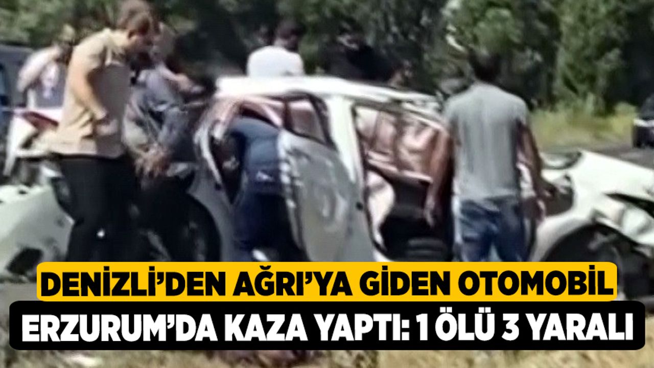 Denizli’den Ağrı’ya giden otomobil Erzurum’da kaza yaptı: 1 ölü 3 yaralı