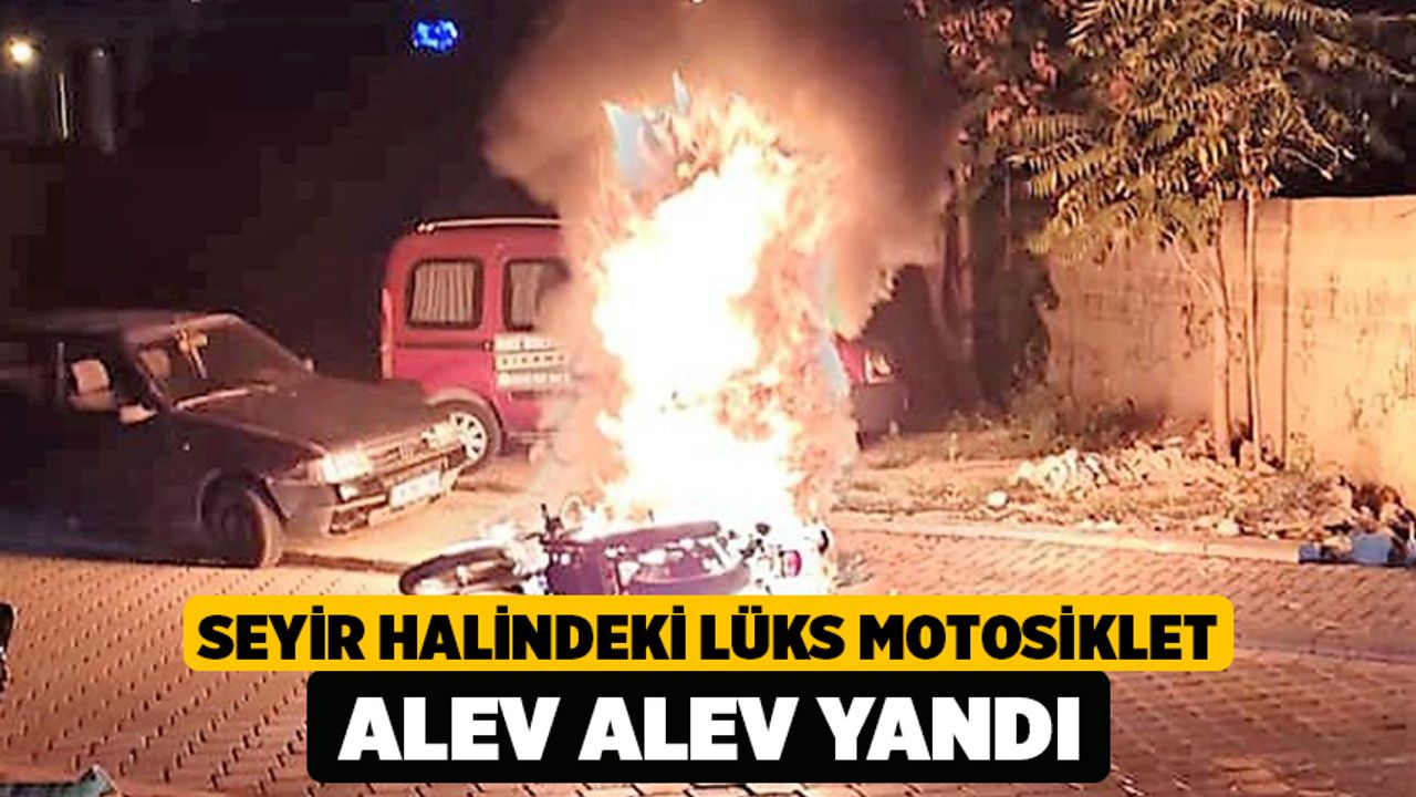 Seyir Halindeki Lüks Motosiklet Alev Alev Yandı