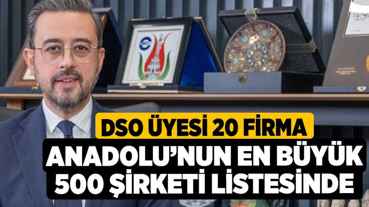 DSO Üyesi 20 Firma Anadolu’nun En Büyük 500 Şirketi Listesinde