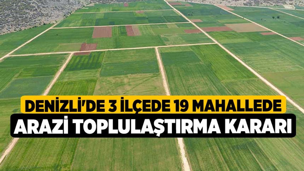 Denizli'de 3 ilçede 19 mahallede arazi toplulaştırma kararı