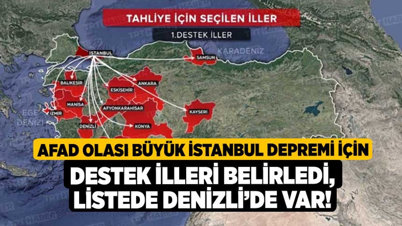 AFAD olası büyük İstanbul Depremi için destek illeri belirledi, Listede Denizli’de var!