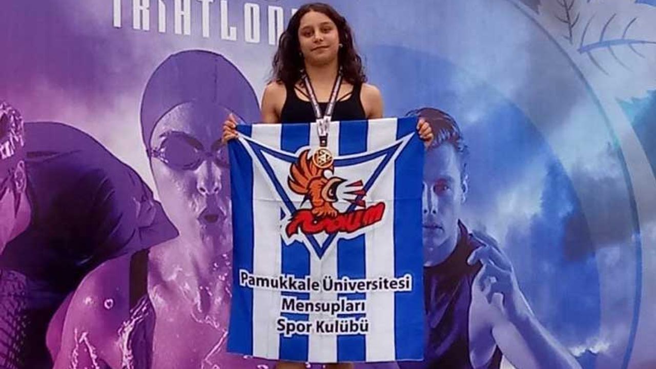 Denizlili Buse, triatlonda Türkiye şampiyonu oldu