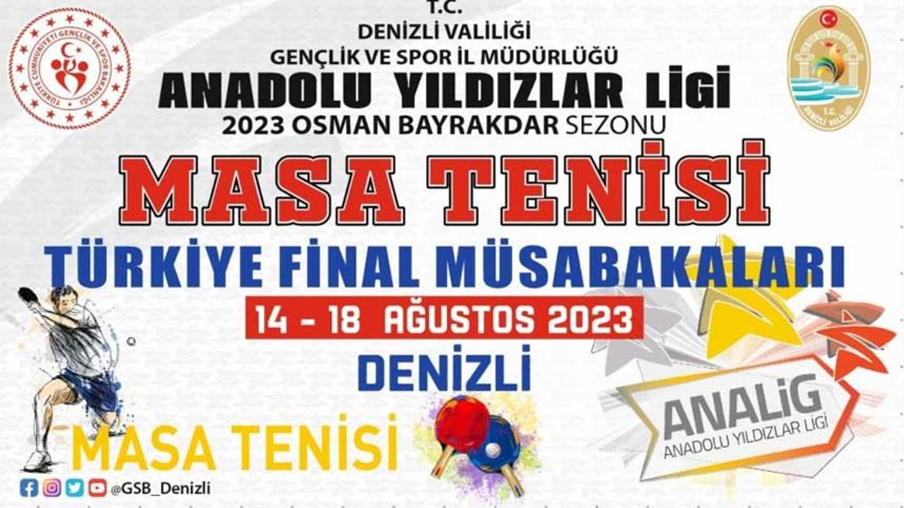 Anadolu Yıldızlar Ligi Masa Tenisi Türkiye Finalleri Denizli’de başlayacak