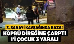 Denizli'de Feci Kaza Köprü Direğine Çarptı Biri Ağır 3 Yaralı
