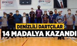 Denizlili dartçılar 14 madalya kazandı