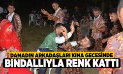 Damadın arkadaşları kına gecesinde bindallıyla renk kattı