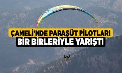 Çameli’nde paraşüt pilotları bir birleriyle yarıştı