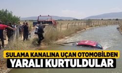 Sulama Kanalına Uçan Otomobilden Yaralı Kurtuldular