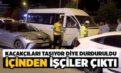 Kaçakları taşıdığı düşünülen minibüsten mevsimlik tarım işçileri çıktı