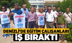 Denizli'de Eğitim çalışanları iş bıraktı