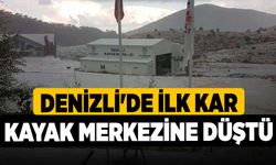 Denizli'de İlk Kar Kayak Merkezine Düştü