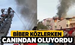 Biber közlerken canından oluyordu