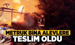 Metruk bina alevlere teslim oldu