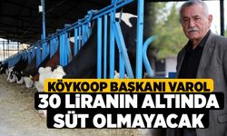 Köykoop Başkanı Varol, 30 Liranın Altında Süt Olmayacak