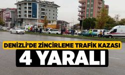 Denizli’de Zincirleme Trafik Kazası 4 Yaralı