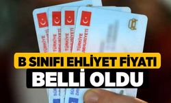 B Sınıfı Ehliyet Fiyatı Belli Oldu