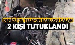 Denizli'de telefon kablosu çalan 2 kişi tutuklandı