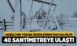 Denizli'nin yüksek kesimlerinde kar kalınlığı 40 santimetreye ulaştı