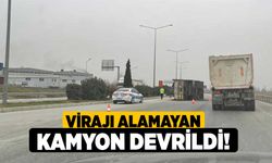 Virajı Alamayan Kamyon Devrildi!