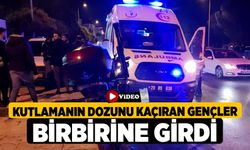 Kutlamanın dozunu kaçıran gençler birbirine girdi