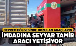 Deprem bölgesinde bozulan araçların imdadına seyyar tamir aracı yetişiyor