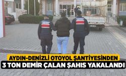 Aydın-Denizli otoyol şantiyesinden 3 ton demir çalan şahıs yakalandı