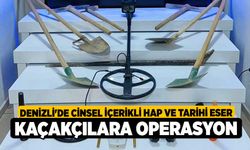 Denizli'de Cinsel içerikli hap ve tarihi eser kaçakçılara operasyon