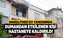 Denizli'deki ev yangınında dumandan etkilenen kişi hastaneye kaldırıldı