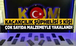 Kaçakçılık şüphelisi 5 kişi çok sayıda malzemeyle yakalandı