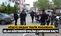 Köşeye sıkışan trafik magandası, silah gösterdiği polise çarparak kaçtı