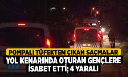 Pompalı tüfekten çıkan saçmalar yol kenarında oturan gençlere isabet etti; 4 yaralı