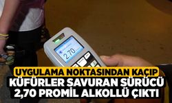 Uygulama noktasından kaçıp küfürler savuran sürücü 2,70 promil alkollü çıktı