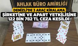 Denizli’de 3 araç kiralama şirketine ve apart yetkilisine 122 bin 782 TL ceza kesildi