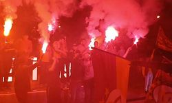 Denizli'de derbi sonrası Galatasaray taraftarları sokağa döküldü