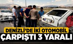 Denizli’de İki Otomobil Çarpıştı 3 yaralı