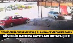 Otomobilin ortalığı savaş alanına çevirdiği kazanın güvenlik kamera kayıtları ortaya çıktı