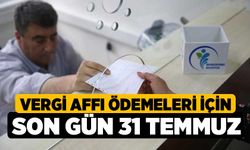 Vergi Affı Ödemeleri İçin Son Gün 31 Temmuz