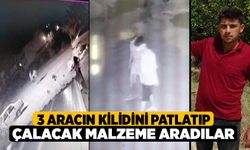 3 aracın kilidini patlatıp çalacak malzeme aradılar