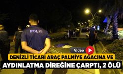 Denizli Ticari Araç Palmiye Ağacına ve Aydınlatma Direğine Çarptı: 2 ölü