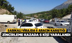 Sabıkalı virajda 6 aracın karıştığı zincirleme kazada 6 kişi yaralandı