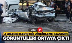 4 aracın karıştığı zincirleme kazanın görüntüleri ortaya çıktı