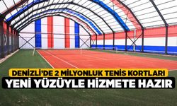 Denizli'de 2 milyonluk tenis kortları yeni yüzüyle hizmete hazır