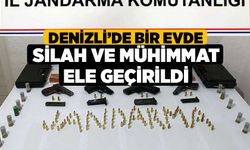 Denizli’de bir evde silah ve mühimmat ele geçirildi