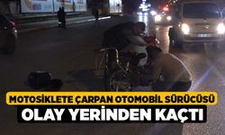 Motosiklete Çarpan Otomobil Sürücüsü Olay Yerinden Kaçtı