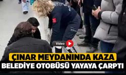 Denizli'de Kaza, Belediye Otobüsü Yayaya Çarptı (Video haber)